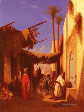  Orientalist Canvas - Street In Damascus Part 1 Arabian Orientalist Charles Theodore Frere